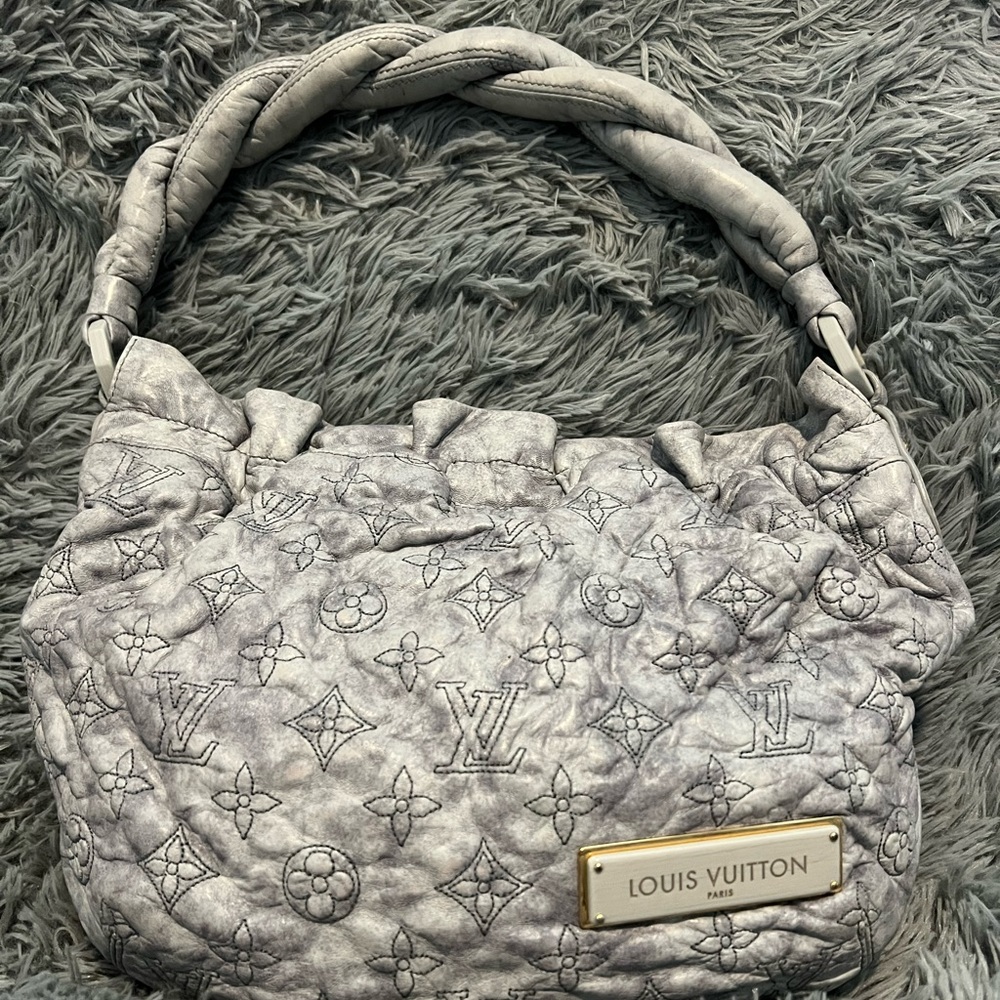 DEAL!!! Authentic Louis Vuitton Grey LE Monogram Olympe Nimbus PM Bag